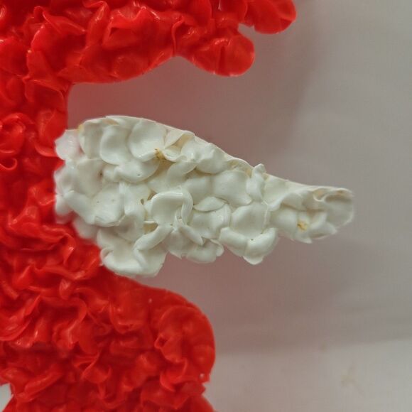 Vintage Melted Plastic Popcorn Cupid Decoration Valentine's Day 10" High - Picture 6 of 16